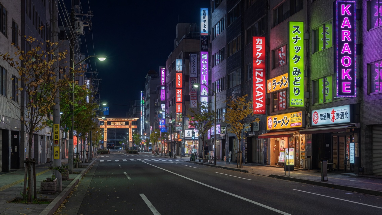 Kokubuncho, Sendai at night