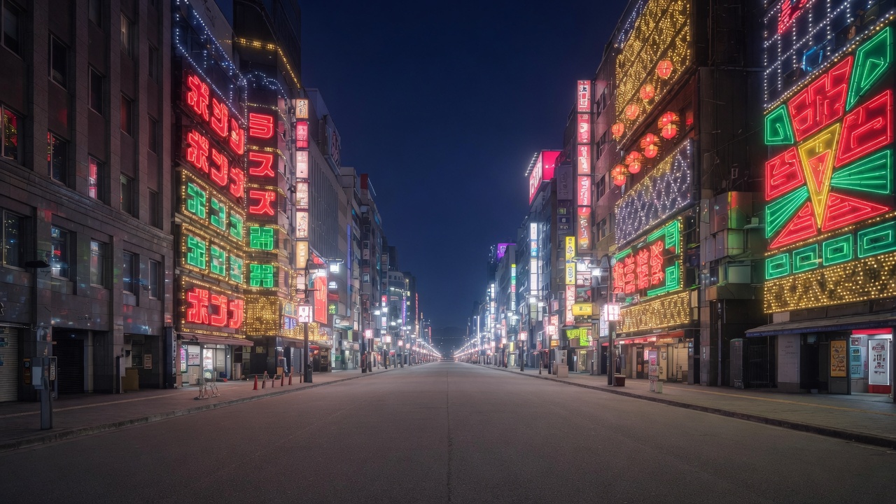 Night street in Sapporo