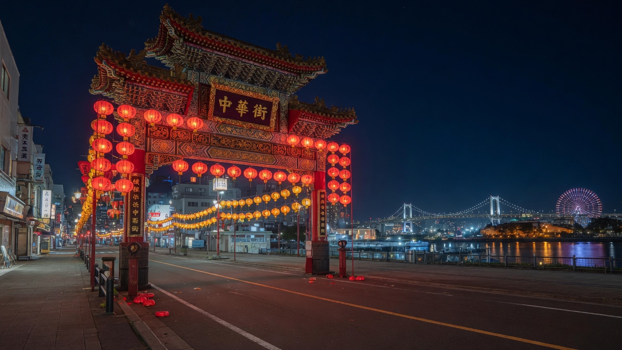 Night street in Yokohama
