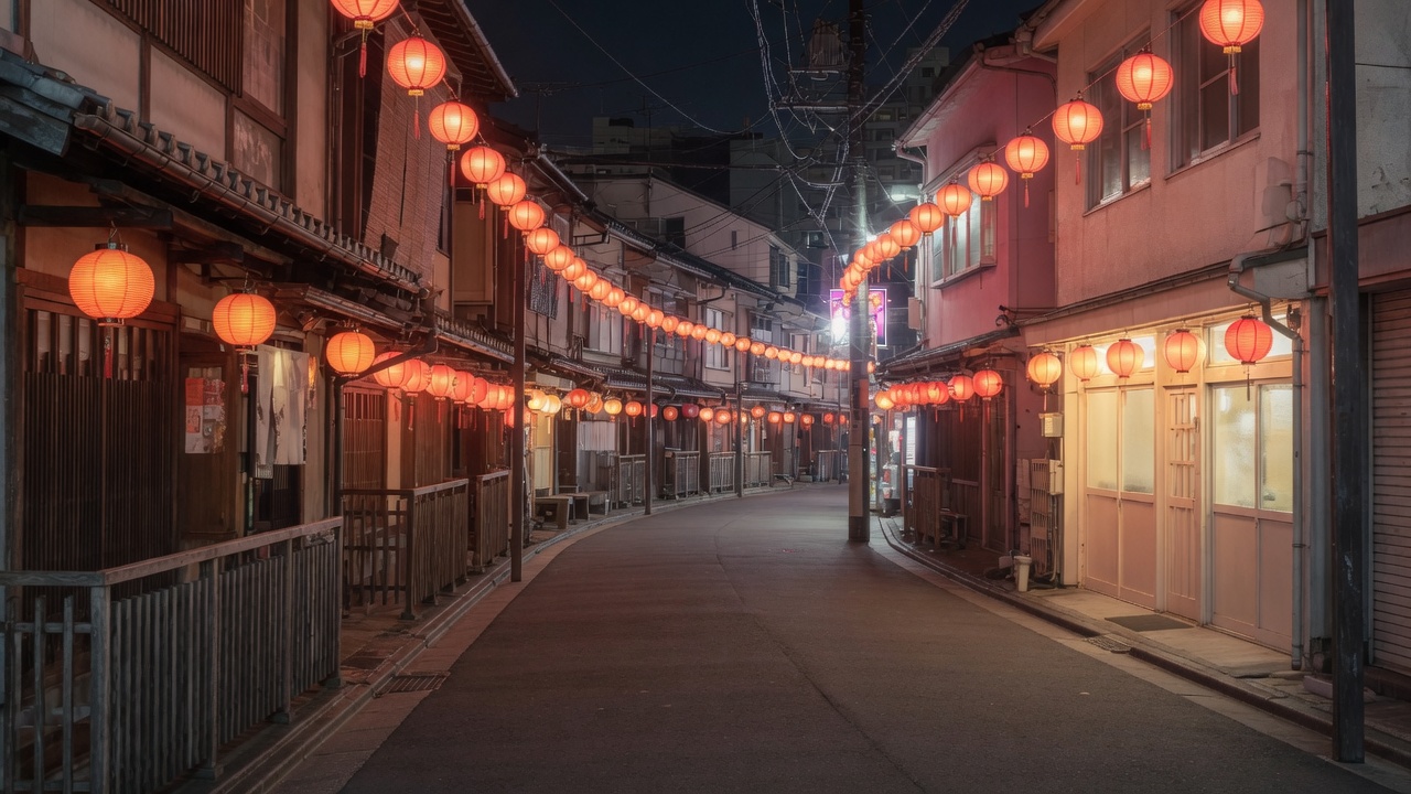 Yoshiwara, Tokyo at night